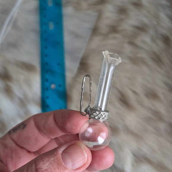 🌙Vintage boutonnière glass vase brooch flower lapel pin - Picture 5 of 5